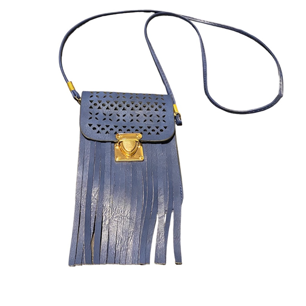 Nwot blue tiny purse with fringe